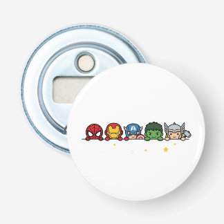 Abrebotellas Equipo de superhéroes Chibi lindo asomándose gráfi