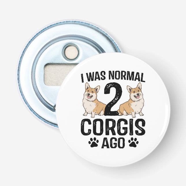 Abrebotellas Era normal hace 2 Corgis Perro (Anverso)
