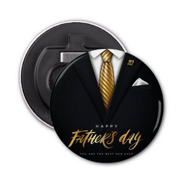 Abrebotellas Eres el mejor papá del Día del Padre Oro Negro de  (Anverso)