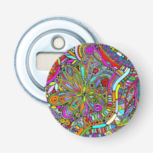 Abrebotellas Esbozo de arte de fantasía - Flores abstractas 1