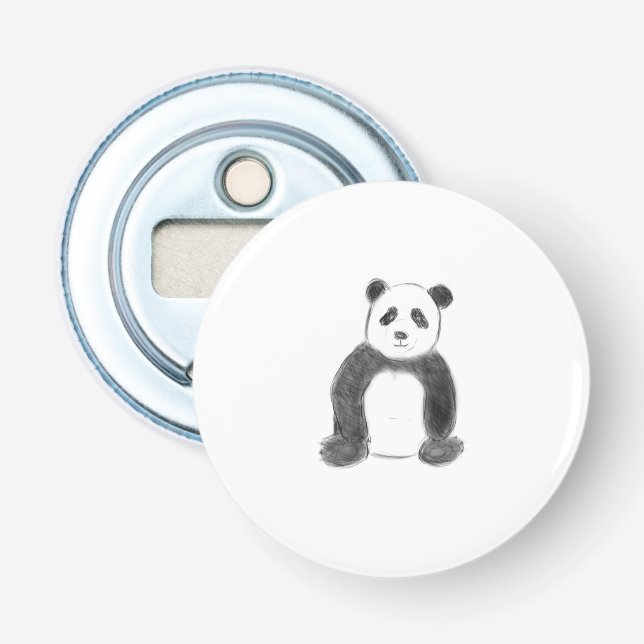 Abrebotellas Esbozo de panda blanco y negro (Anverso)