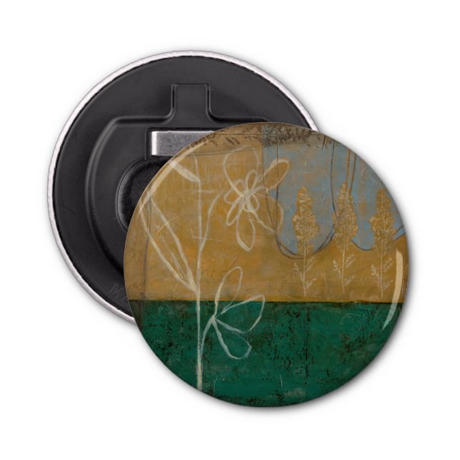 Abrebotellas Esbozo floral con flores silvestres y plantas (Anverso)