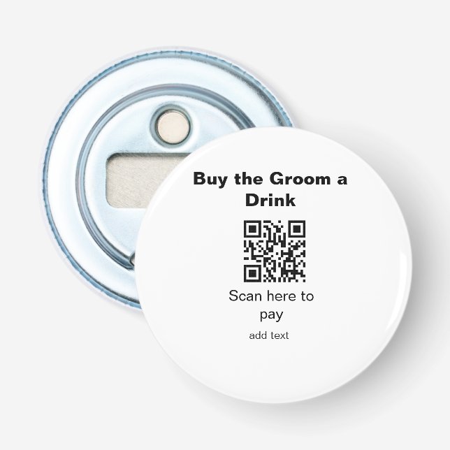 Abrebotellas escane QR para pagarle una bebida al novio padrino (Anverso)