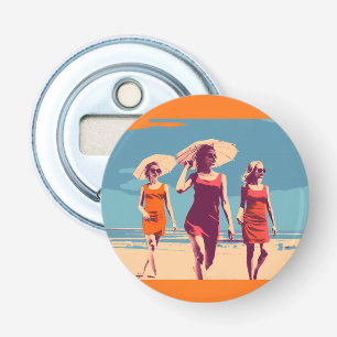Abrebotellas Escena de playa retro inspirada en vintage