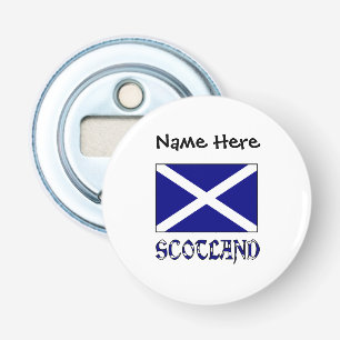 Abrebotellas Escocia y bandera escocesa con tu nombre