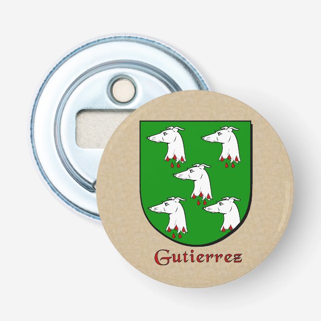 Abrebotellas Escudo de armas histórico de Gutiérrez (Anverso)
