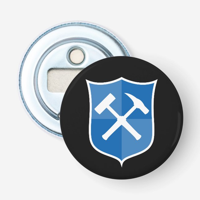 Abrebotellas Escudo de martillo de roca cruzada (Anverso)