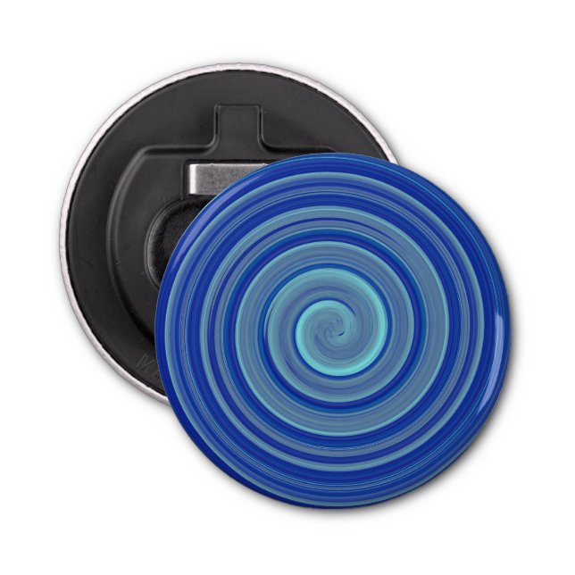 Abrebotellas Espiral azul y turquesa (Anverso)