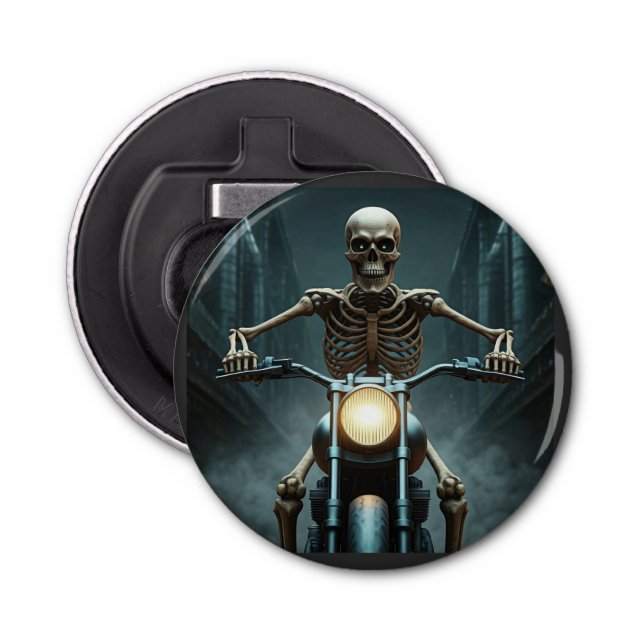 Abrebotellas Esqueleto En Moto (Anverso)