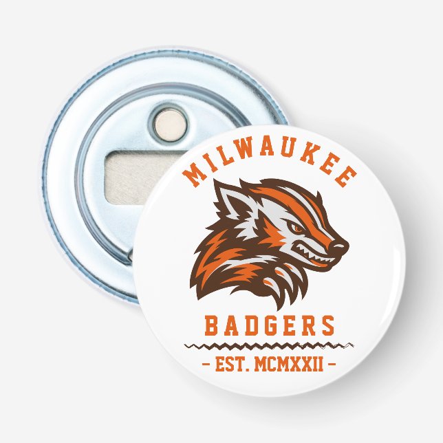 Abrebotellas Est. Vintage Moderno Milwaukee Badgers (Anverso)