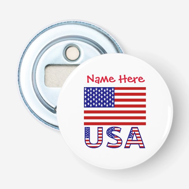 Abrebotellas Estados Unidos Estados Unidos Bandera Roja Persona (Anverso)