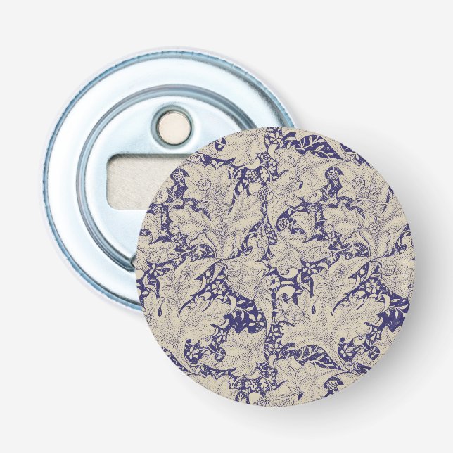 Abrebotellas Estampado de Alhelí de William Morris Azul Antiguo (Anverso)