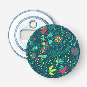 Abrebotellas Estampado de flores con los pájaros 2 del dibujo
