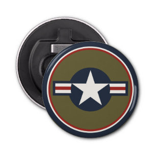 Abrebotellas Estrella de insignia USAAF azul blanco rojo vintag