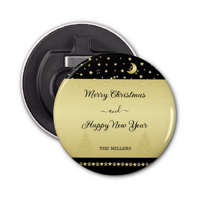 Abrebotellas Estrellas de Navidades brillantes de oro, trapos d (Anverso)