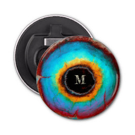 Abrebotellas Ethereal Ojo Cósmico Monograma vibrante Resumen Ar