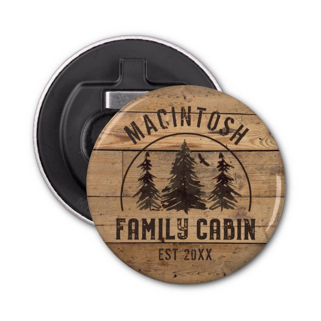 Abrebotellas Familia Cabina Nombre Árboles Forestales Rústicos  (Anverso)