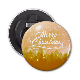 Abrebotellas Fancy Gold Peaceful Snow Forest Feliz Navidad