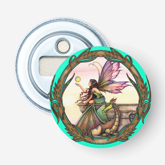 Abrebotellas Fantasía de hadas y dragones por Molly Harrison (Anverso)