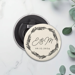 Abrebotellas Favor de boda de botón minimalista personalizado