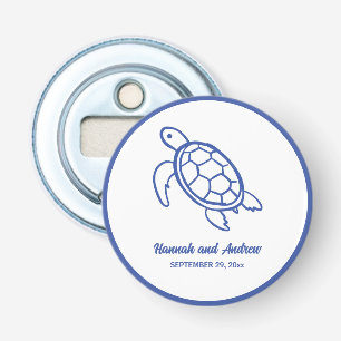 Abrebotellas Favor de boda de tortuga dibujada con estilo chic