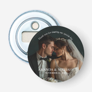 Abrebotellas Favor de Foto Personalizada con Nombres y Fecha de