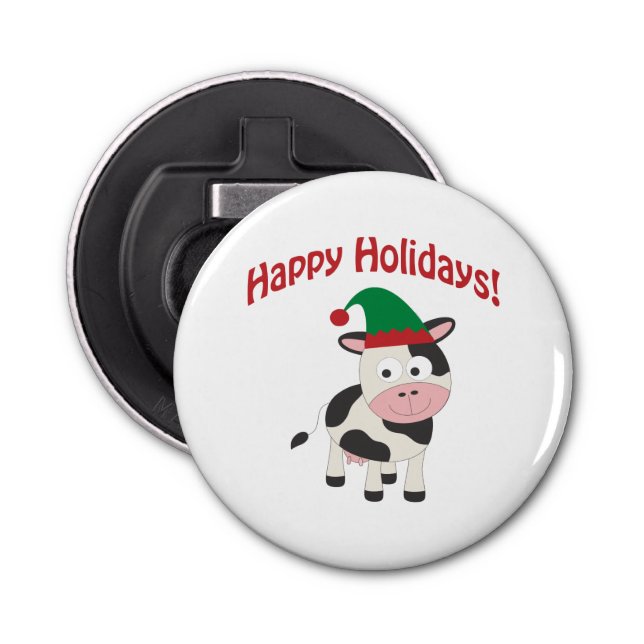Abrebotellas ¡Felices Fiestas! Cow Elf (Anverso)