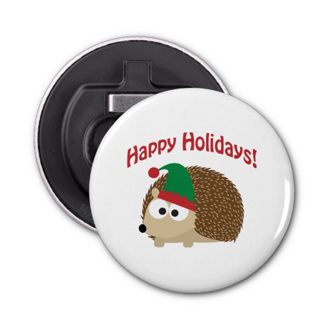 Abrebotellas ¡Felices Fiestas! Hedgehog Elf (Anverso)
