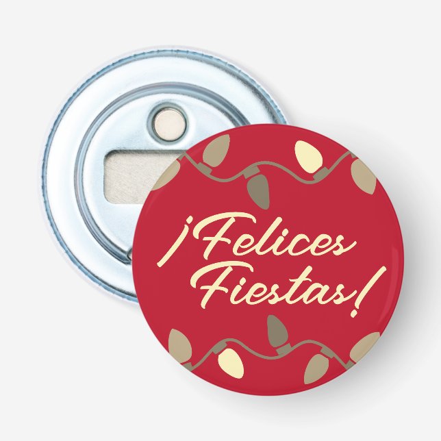 Abrebotellas Felices Fiestas Pequeño Regalo de Navidad (Anverso)