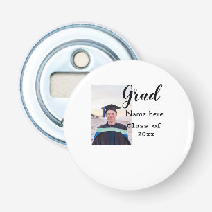 Abrebotellas felicitación por foto de graduado añada tu nombre 