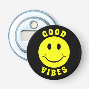 Abrebotellas Feliz cara amarilla buena vides negro