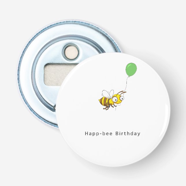 Abrebotellas Feliz cumpleaños abeja. Regalo de cumpleaños (Anverso)
