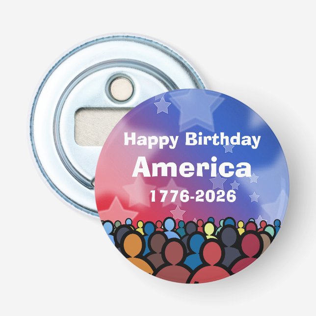 Abrebotellas Feliz cumpleaños América 1776 a 2026 (Anverso)