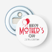 Feliz Día de la Madre con globos rojos con nombres