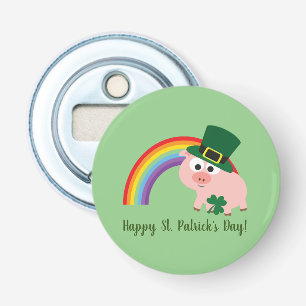 Abrebotellas Feliz Día de San Patricio Cute Leprechaun Pig