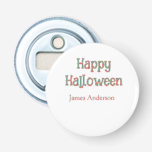 Abrebotellas Feliz Halloween verde naranja pastel moderno trend
