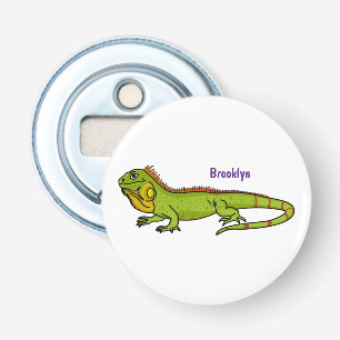 Abrebotellas Feliz ilustracion personalizado de iguana verde