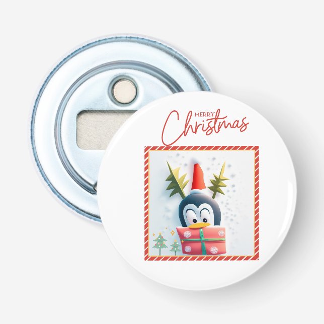 Abrebotellas Feliz Navidad Pingüino (Anverso)