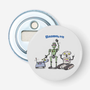 Abrebotellas Feliz personalizado de trío de robots lindos