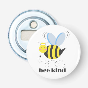 Abrebotellas Feliz princesa de abejas con corona y lema Bee Kin