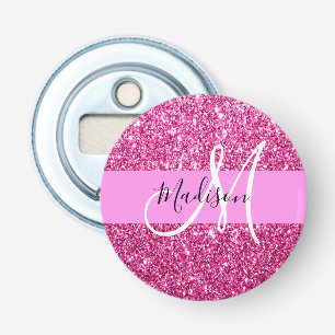 Abrebotellas Femenino y Glam Rosa Brillante Brillo Monograma