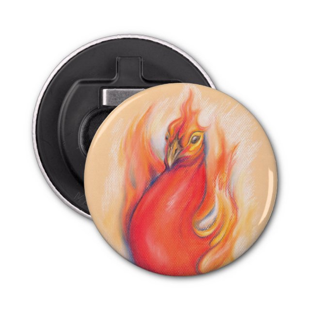 Abrebotellas Fénix en el arte del Pastel de las llamas (Anverso)