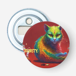 Abrebotellas "Fierce Elegancia: Ronda de Ratón Gato Dragón Rojo