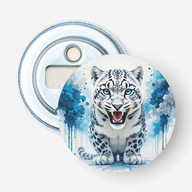 Abrebotellas Fiero Leopardo Blanco (Anverso)