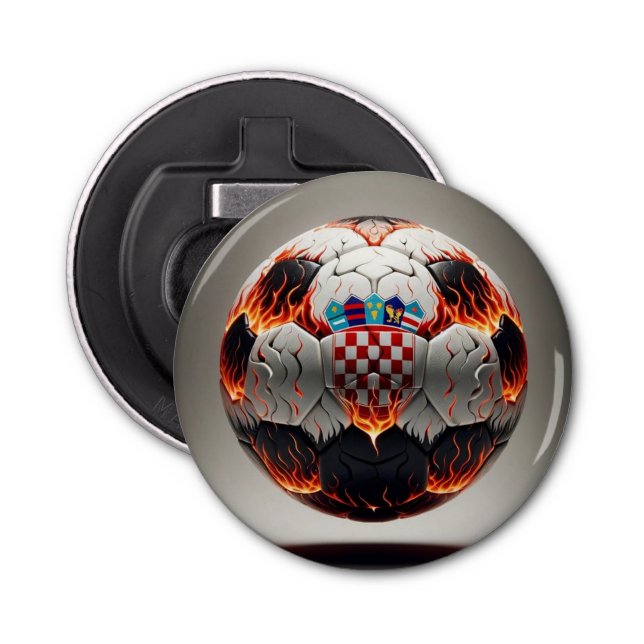 Abrebotellas Fiery Ball de fútbol croata (Anverso)