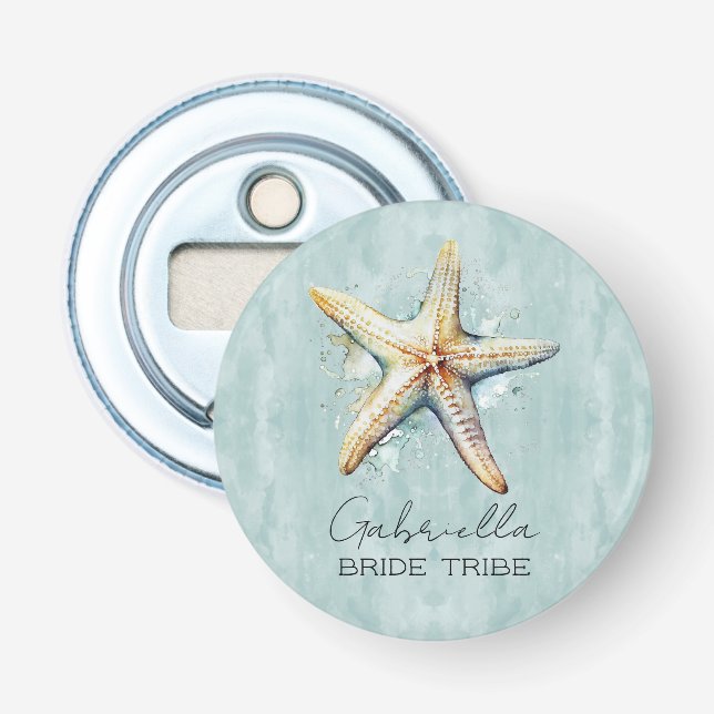 Abrebotellas Fiesta de Boda con Tema de Playa (Anverso)