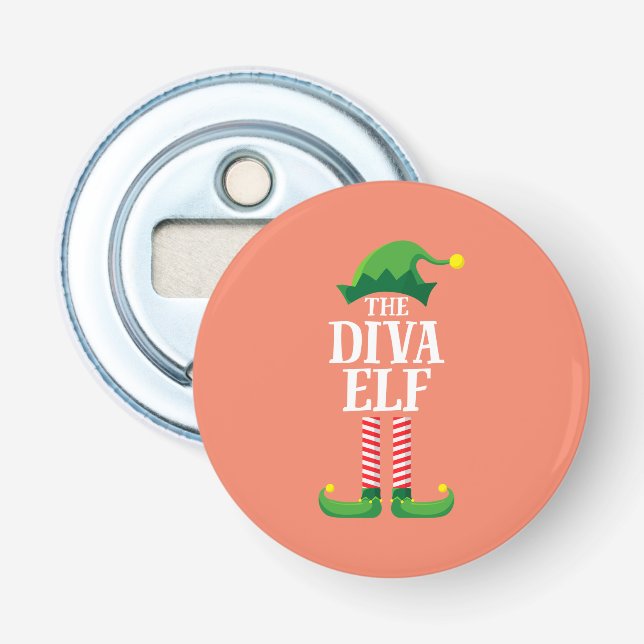 Abrebotellas Fiesta de Diva Elf Matching Family Group Navidades (Anverso)