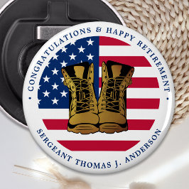 Abrebotellas Fiesta de Jubilación Militar Bandera Estadounidens