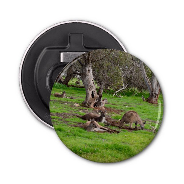 Abrebotellas Fiesta de madera de canguro, abertura de botellas  (Anverso)