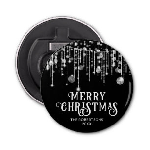 Abrebotellas Fiesta de Navidades de Black and White String Ligh